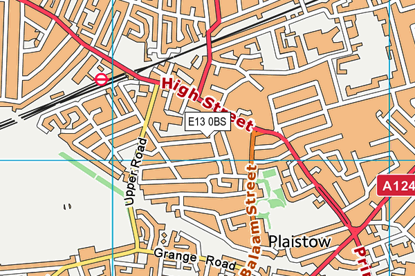 E13 0BS map - OS VectorMap District (Ordnance Survey)