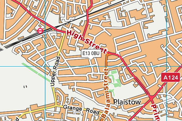 E13 0BU map - OS VectorMap District (Ordnance Survey)