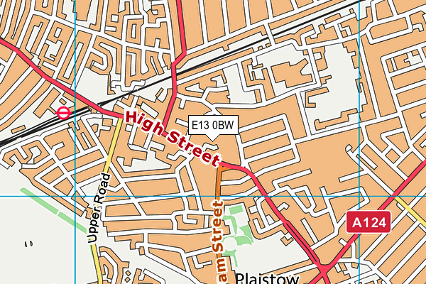 E13 0BW map - OS VectorMap District (Ordnance Survey)