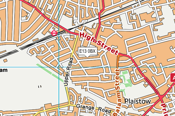E13 0BX map - OS VectorMap District (Ordnance Survey)