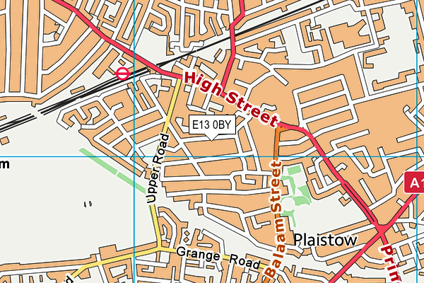 E13 0BY map - OS VectorMap District (Ordnance Survey)