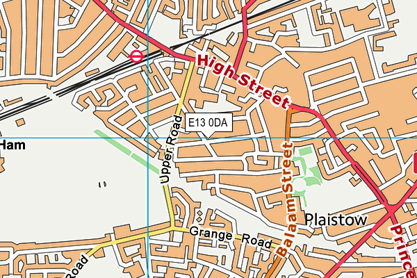 E13 0DA map - OS VectorMap District (Ordnance Survey)