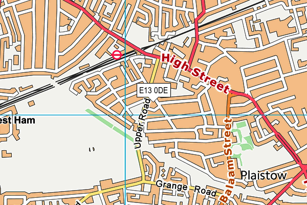 E13 0DE map - OS VectorMap District (Ordnance Survey)