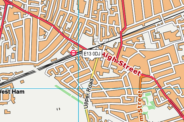 E13 0DJ map - OS VectorMap District (Ordnance Survey)