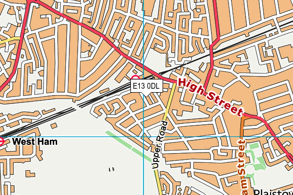 E13 0DL map - OS VectorMap District (Ordnance Survey)