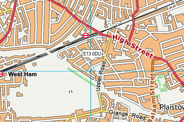 E13 0DU map - OS VectorMap District (Ordnance Survey)