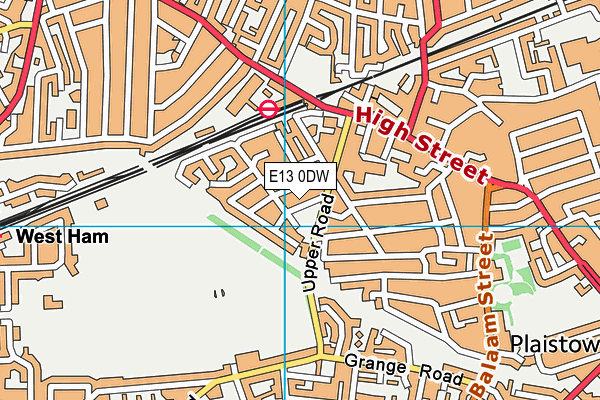 E13 0DW map - OS VectorMap District (Ordnance Survey)