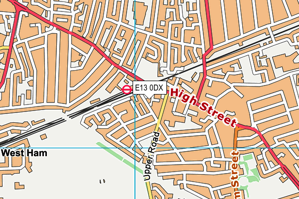 E13 0DX map - OS VectorMap District (Ordnance Survey)