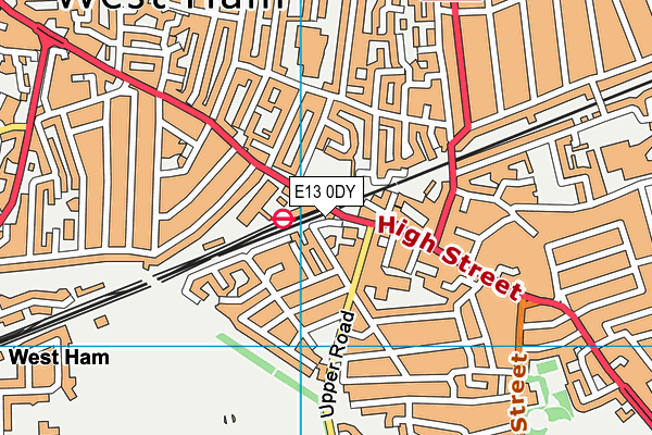 E13 0DY map - OS VectorMap District (Ordnance Survey)