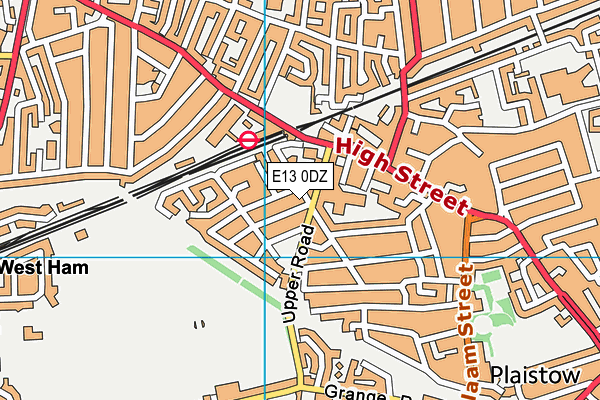 E13 0DZ map - OS VectorMap District (Ordnance Survey)