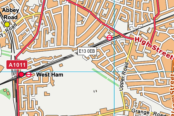 E13 0EB map - OS VectorMap District (Ordnance Survey)