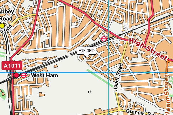 E13 0ED map - OS VectorMap District (Ordnance Survey)