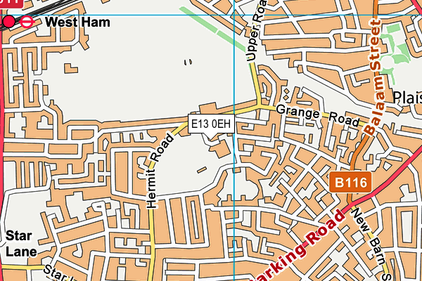 E13 0EH map - OS VectorMap District (Ordnance Survey)