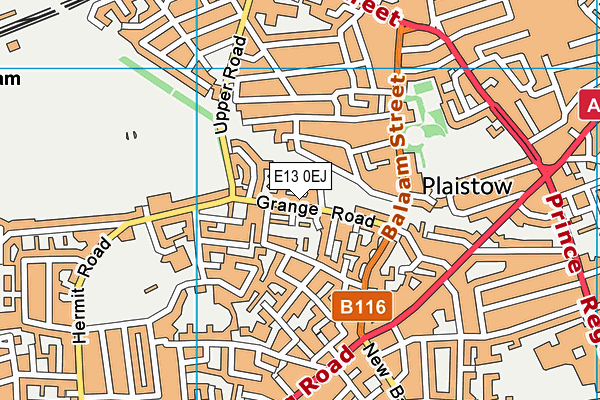 E13 0EJ map - OS VectorMap District (Ordnance Survey)