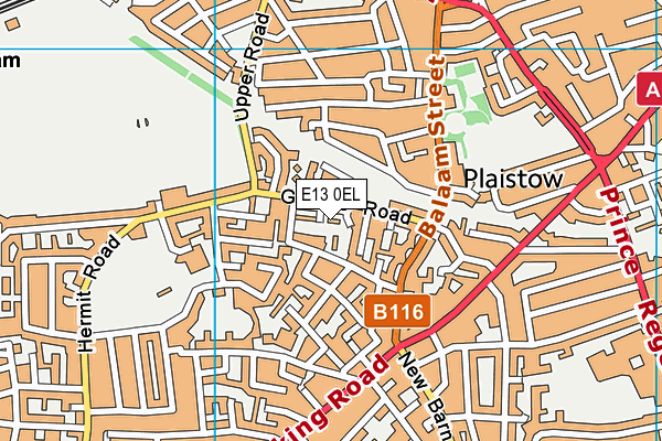 E13 0EL map - OS VectorMap District (Ordnance Survey)