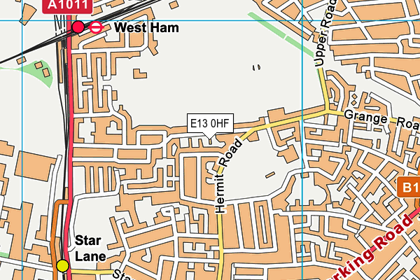 E13 0HF map - OS VectorMap District (Ordnance Survey)