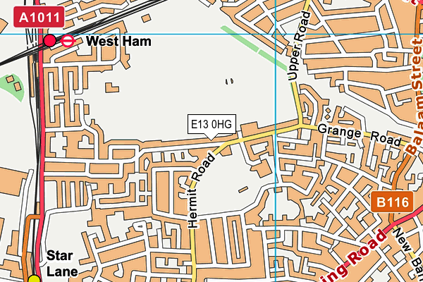 E13 0HG map - OS VectorMap District (Ordnance Survey)