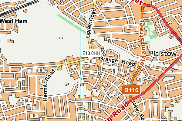 E13 0HH map - OS VectorMap District (Ordnance Survey)