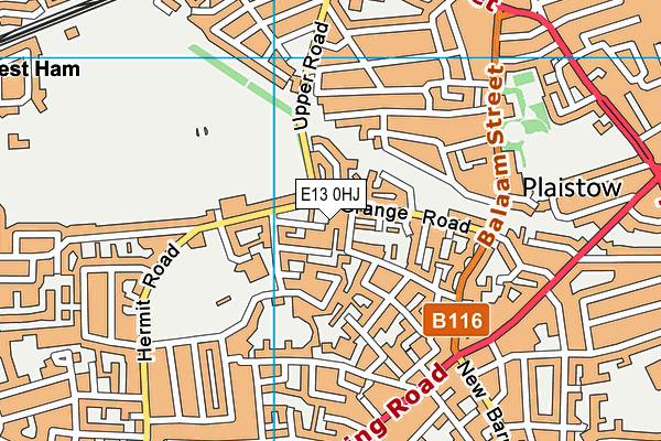 E13 0HJ map - OS VectorMap District (Ordnance Survey)