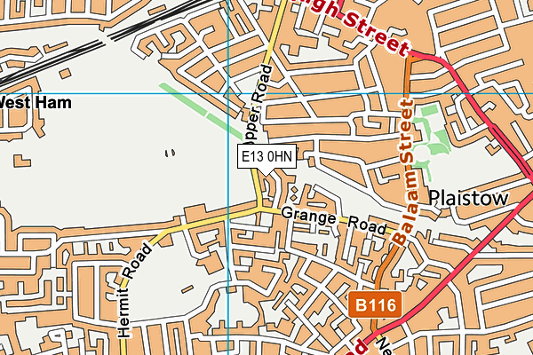 E13 0HN map - OS VectorMap District (Ordnance Survey)