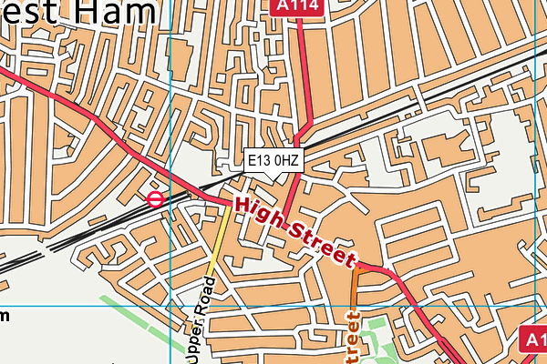 E13 0HZ map - OS VectorMap District (Ordnance Survey)