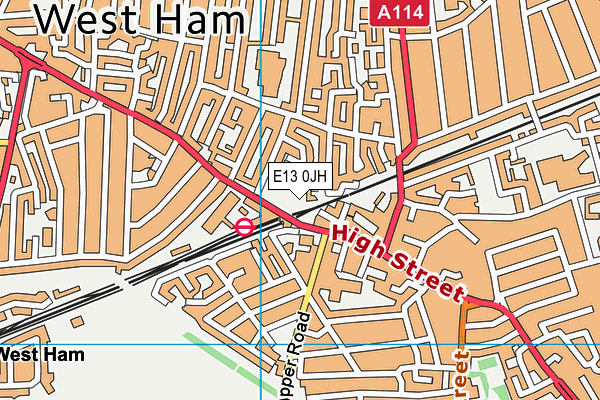E13 0JH map - OS VectorMap District (Ordnance Survey)