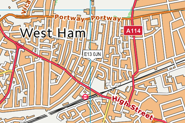 E13 0JN map - OS VectorMap District (Ordnance Survey)