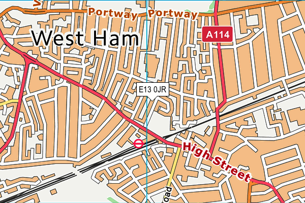 E13 0JR map - OS VectorMap District (Ordnance Survey)