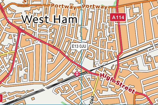 E13 0JU map - OS VectorMap District (Ordnance Survey)