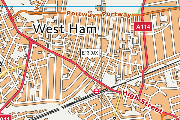 E13 0JX map - OS VectorMap District (Ordnance Survey)