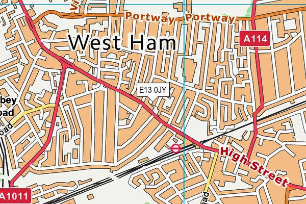 E13 0JY map - OS VectorMap District (Ordnance Survey)