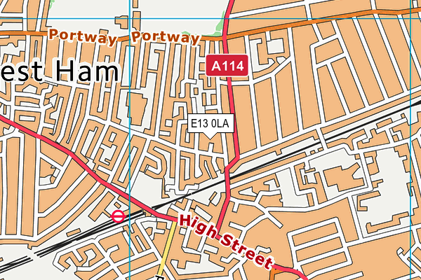 E13 0LA map - OS VectorMap District (Ordnance Survey)