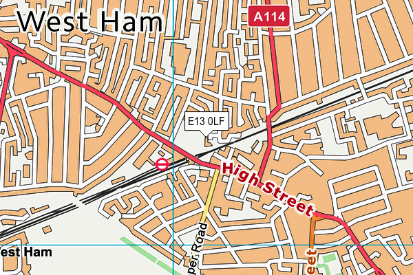E13 0LF map - OS VectorMap District (Ordnance Survey)