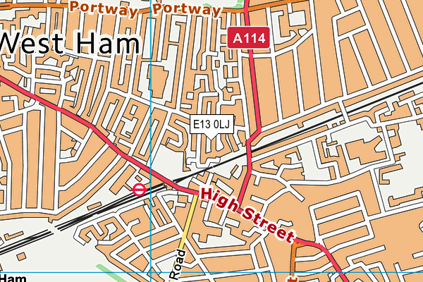 E13 0LJ map - OS VectorMap District (Ordnance Survey)