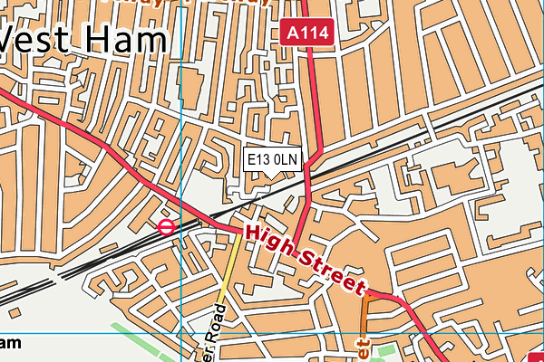 E13 0LN map - OS VectorMap District (Ordnance Survey)