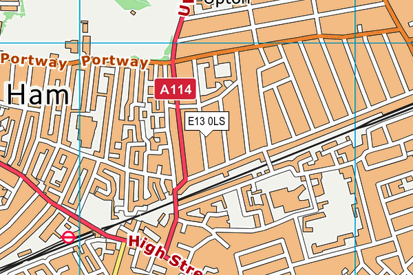 E13 0LS map - OS VectorMap District (Ordnance Survey)