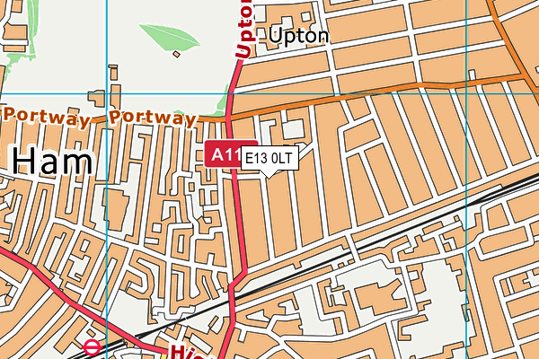 E13 0LT map - OS VectorMap District (Ordnance Survey)