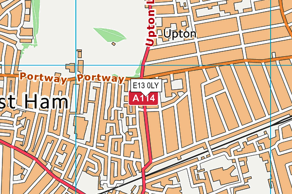 E13 0LY map - OS VectorMap District (Ordnance Survey)