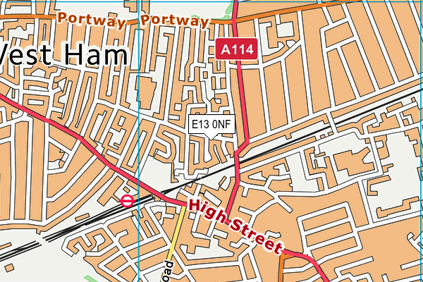 E13 0NF map - OS VectorMap District (Ordnance Survey)