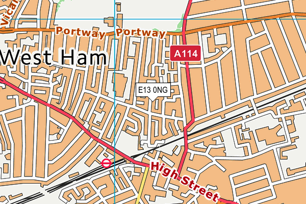 E13 0NG map - OS VectorMap District (Ordnance Survey)