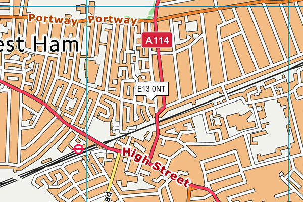 E13 0NT map - OS VectorMap District (Ordnance Survey)