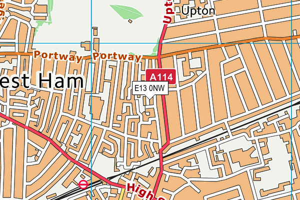 E13 0NW map - OS VectorMap District (Ordnance Survey)