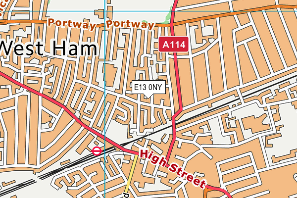 E13 0NY map - OS VectorMap District (Ordnance Survey)