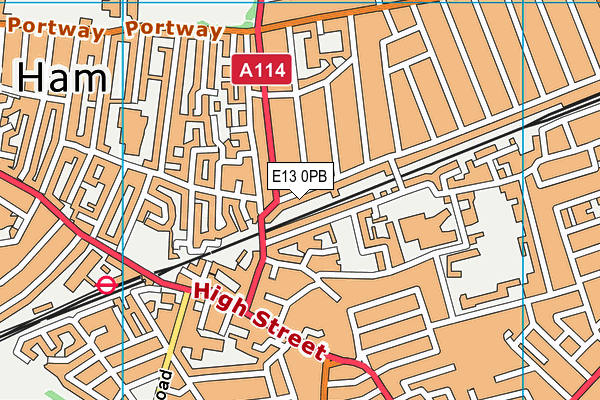 E13 0PB map - OS VectorMap District (Ordnance Survey)