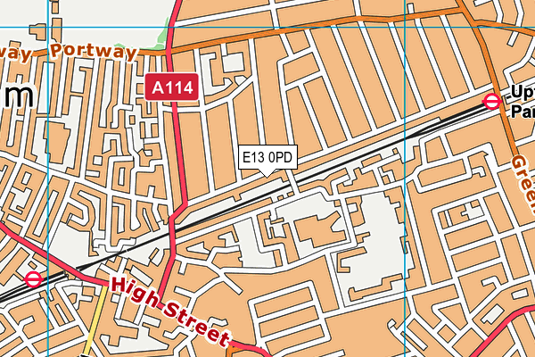 E13 0PD map - OS VectorMap District (Ordnance Survey)