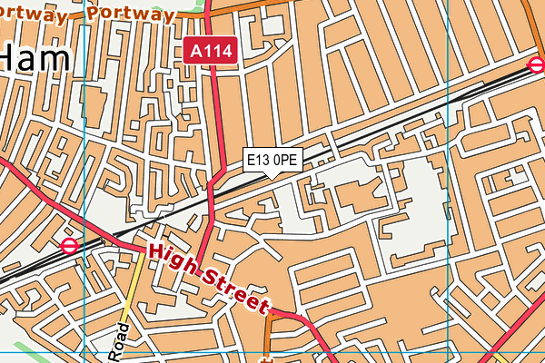 E13 0PE map - OS VectorMap District (Ordnance Survey)