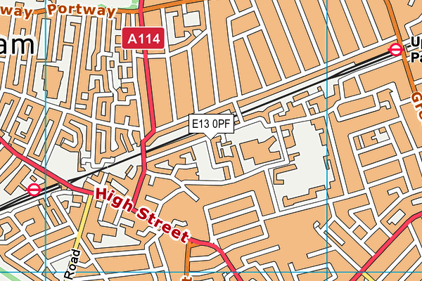 E13 0PF map - OS VectorMap District (Ordnance Survey)