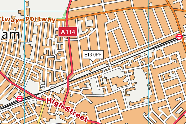 E13 0PP map - OS VectorMap District (Ordnance Survey)