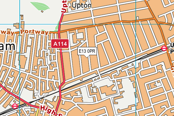 E13 0PR map - OS VectorMap District (Ordnance Survey)
