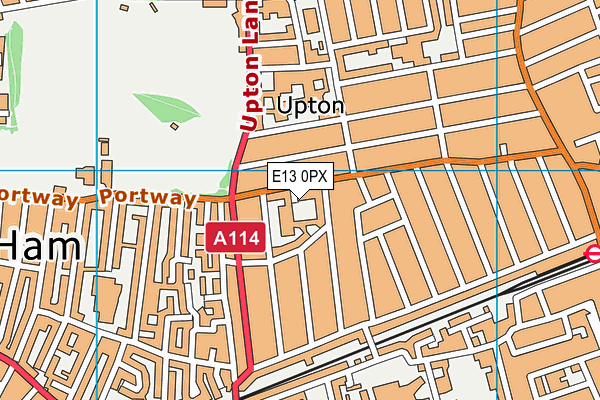 E13 0PX map - OS VectorMap District (Ordnance Survey)